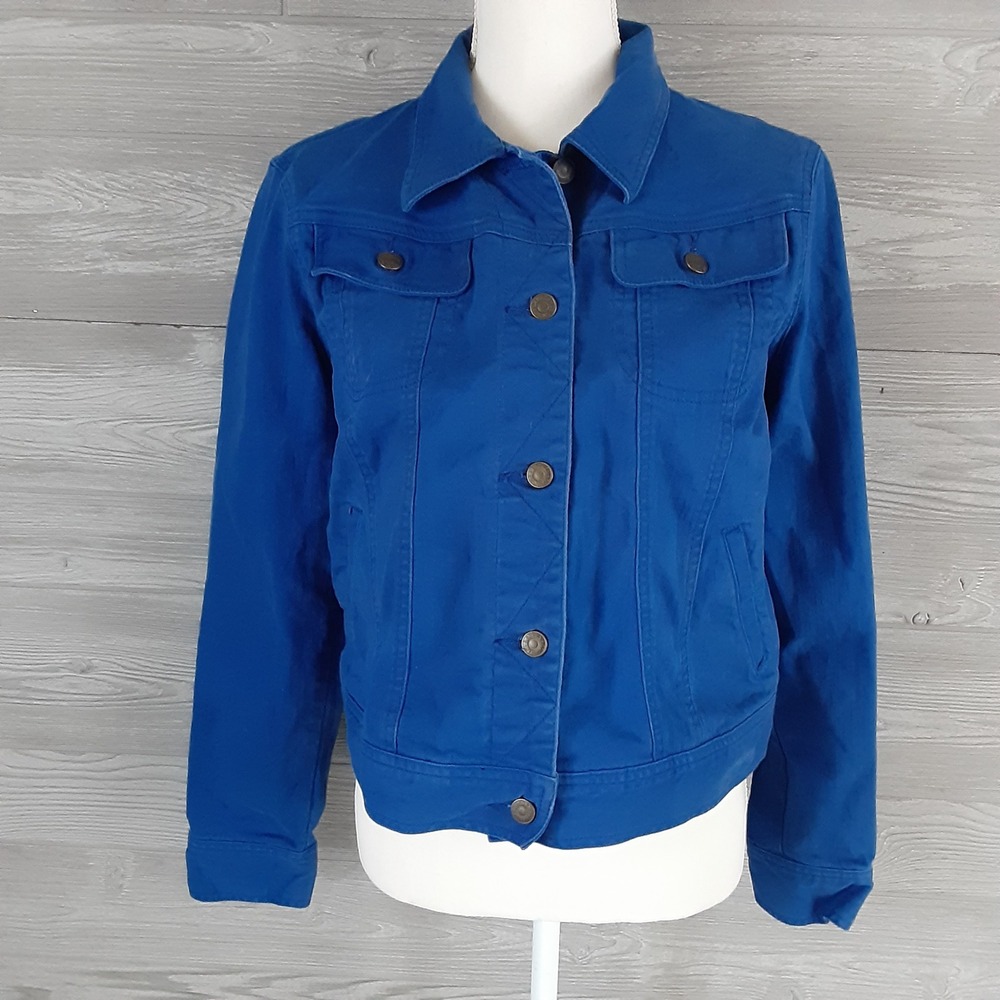 Lauren Jeans Co Ralph Lauren Royal Blue Denim Trucker Jacket Large Cobalt